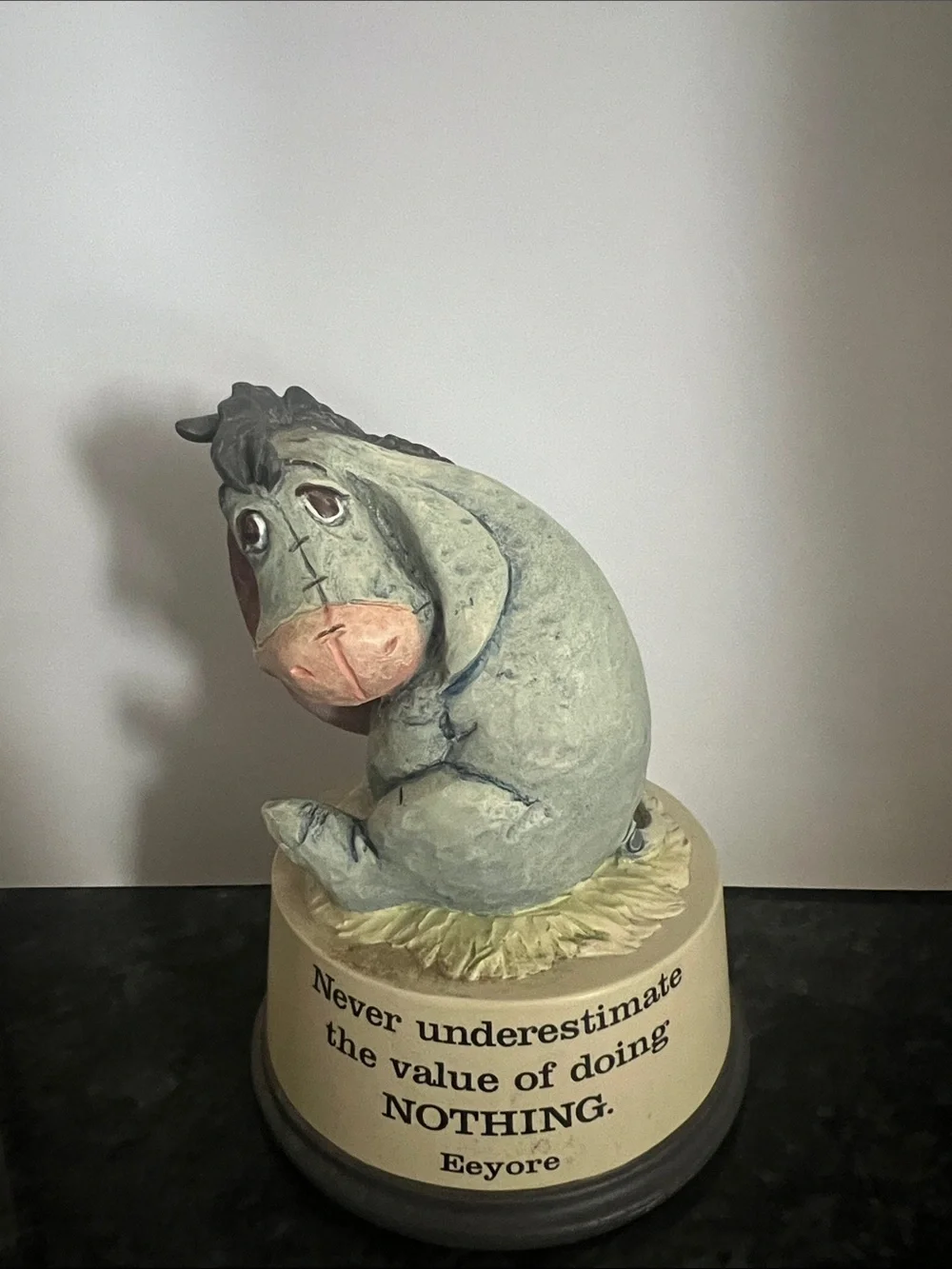 Hallmark Eeyore Figurine in Light Blue and Pink Accent